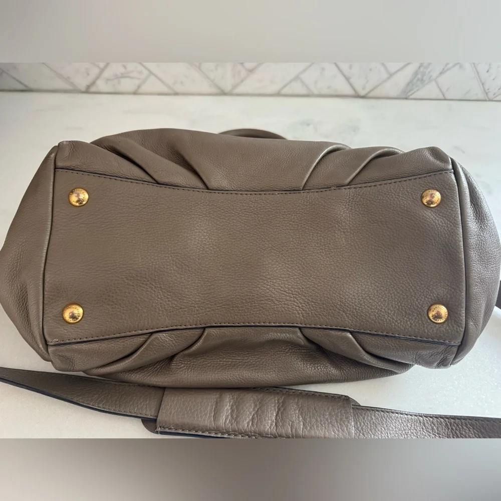 Marc Jacobs Brown Pebbled Leather Satchel with adjustable Shoulder Strap